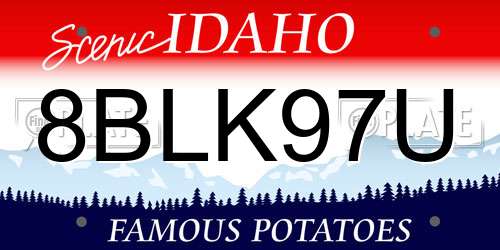 8BLK97U Idaho License Plate