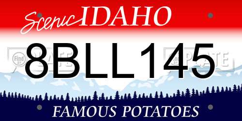 8BLL145 Idaho License Plate