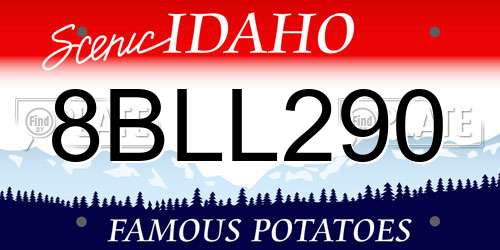 8BLL290 Idaho License Plate