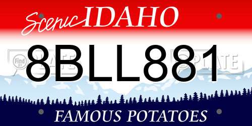 8BLL881 Idaho License Plate