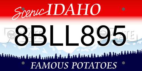 8BLL895 Idaho License Plate