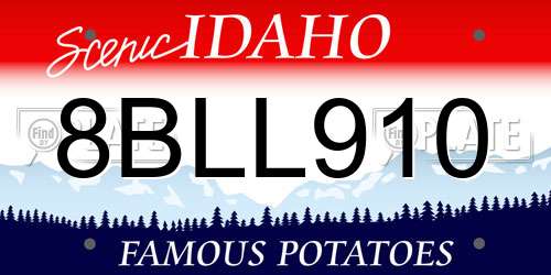 8BLL910 Idaho License Plate