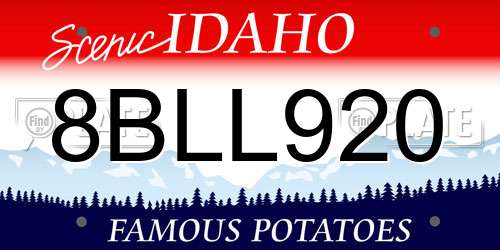 8BLL920 Idaho License Plate