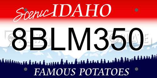 8BLM350 Idaho License Plate