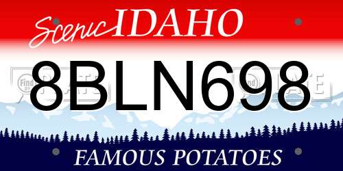 8BLN698 Idaho License Plate