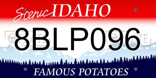 8BLP096 Idaho License Plate