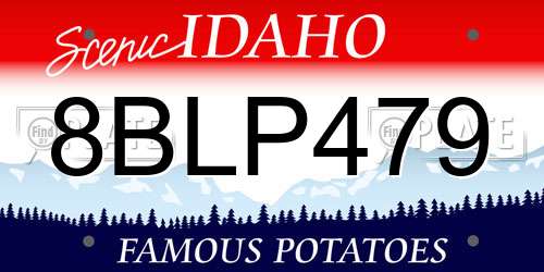 8BLP479 Idaho License Plate