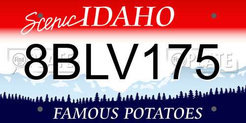 8BLV175 Idaho License Plate