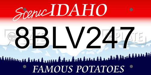 8BLV247 Idaho License Plate