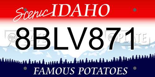 8BLV871 Idaho License Plate