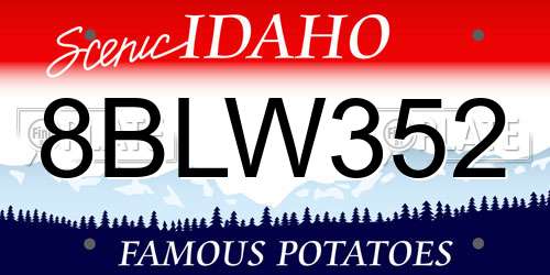 8BLW352 Idaho License Plate