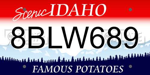 8BLW689 Idaho License Plate