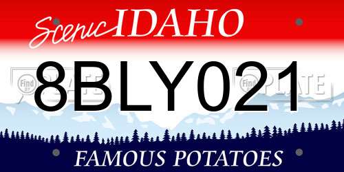 8BLY021 Idaho License Plate