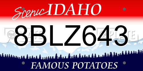 8BLZ643 Idaho License Plate