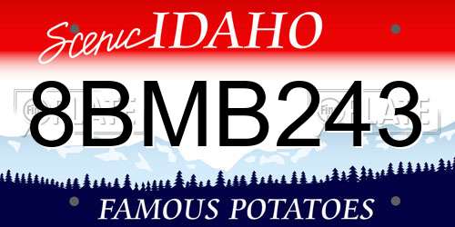 8BMB243 Idaho License Plate