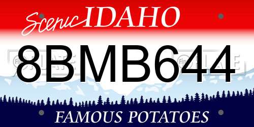8BMB644 Idaho License Plate