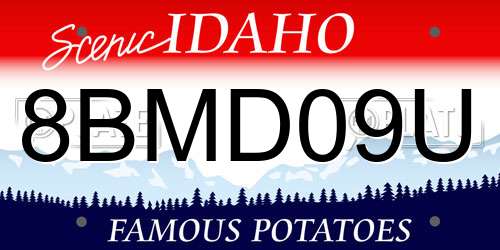 8BMD09U Idaho License Plate