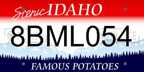 8BML054 Idaho License Plate