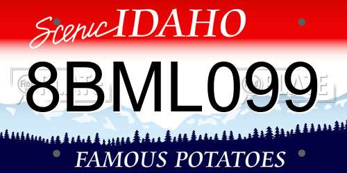 8BML099 Idaho License Plate