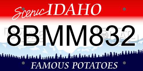 8BMM832 Idaho License Plate