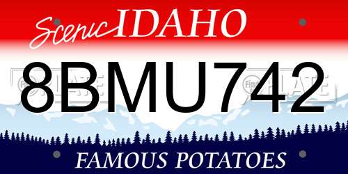 8BMU742 Idaho License Plate