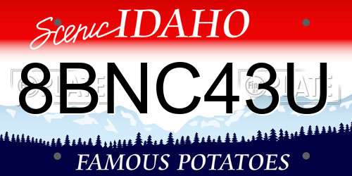 8BNC43U Idaho License Plate