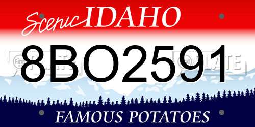 8BO2591 Idaho License Plate
