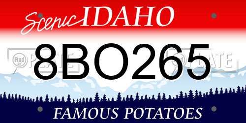 8BO265 Idaho License Plate