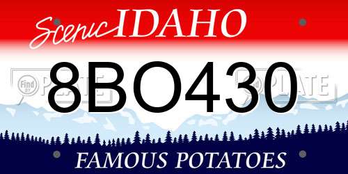 8BO430 Idaho License Plate