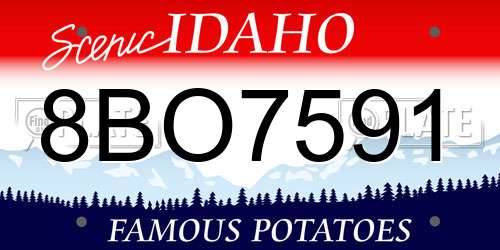 8BO7591 Idaho License Plate
