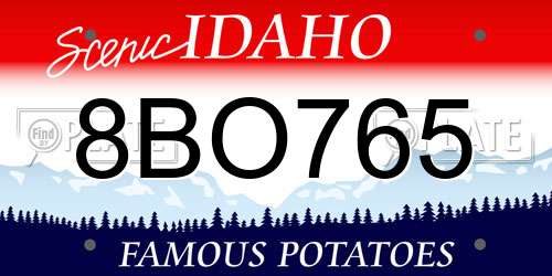 8BO765 Idaho License Plate