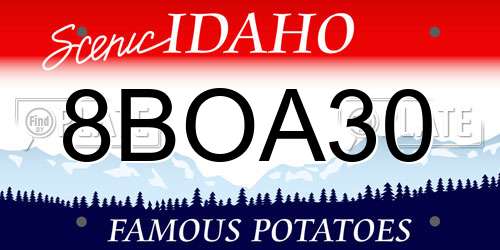 8BOA30 Idaho License Plate