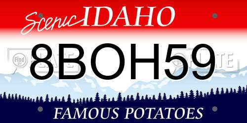 8BOH59 Idaho License Plate