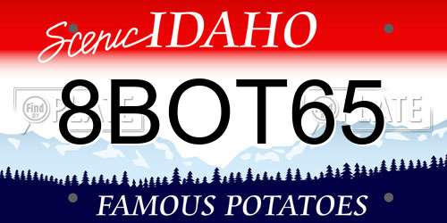 8BOT65 Idaho License Plate