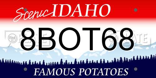 8BOT68 Idaho License Plate