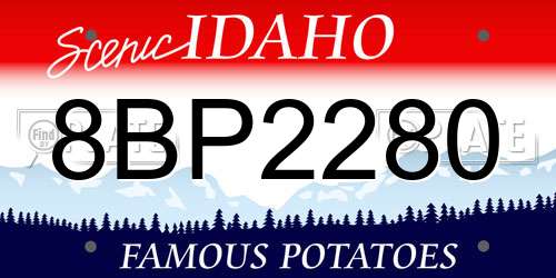 8BP2280 Idaho License Plate