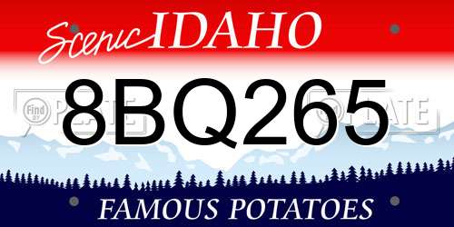 8BQ265 Idaho License Plate