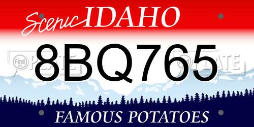 8BQ765 Idaho License Plate