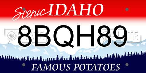 8BQH89 Idaho License Plate