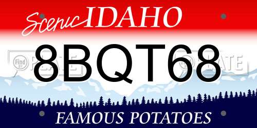 8BQT68 Idaho License Plate