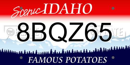 8BQZ65 Idaho License Plate