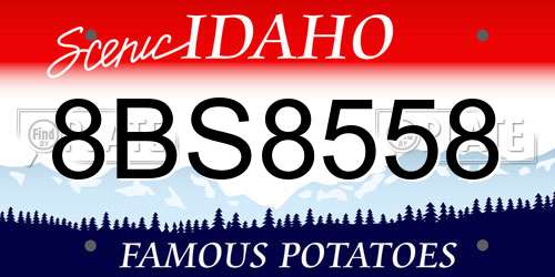 8BS8558 Idaho License Plate