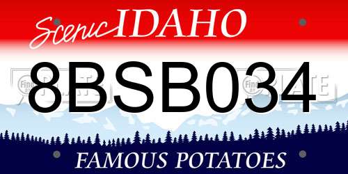8BSB034 Idaho License Plate