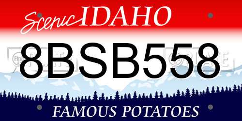 8BSB558 Idaho License Plate