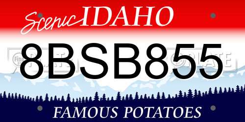 8BSB855 Idaho License Plate