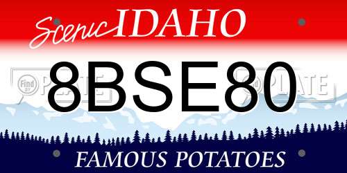 8BSE80 Idaho License Plate