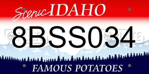 8BSS034 Idaho License Plate