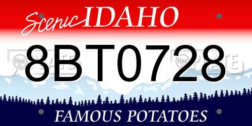 8BT0728 Idaho License Plate
