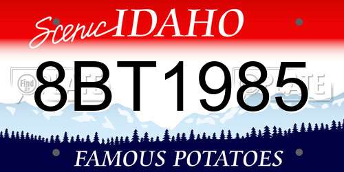 8BT1985 Idaho License Plate