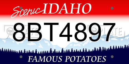 8BT4897 Idaho License Plate